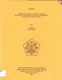 Image of Simbol dan makna upacara nyiwah di desa Benao Hilir Kec.Lahei Barat Kab.Barut