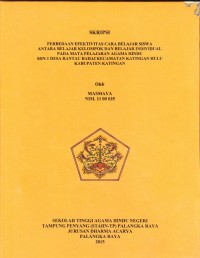 Image of Perbedaan Efektivitas Cara Belajar siswa Antara Belajar Kelompok dan Belajar Individual Pada Mata Pelajaran Agama Hindu SDN 1 Desa Rantau BAhai Kecamatan Katingan Hulu Kabupaten Katingan