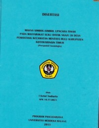 Image of Makna Simbol-simbol upacara tiwah pada masyarakat suku dayak ngaju di desa Pemantang Kec. Mentaya Hulu  Kab. KOTIM