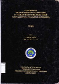 Image of Pengembangan Program Bimbingan dan Konseling Di Sekolah Tinggi Agama Hindu Negeri Tampung Penyang ( STAHN-TP ) Palangka Raya