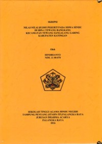 Image of Nilai-Nilai Pekerti Pada Siswa Hindu Di SDN-1 Tewang Rangkang Sangalang Garing Kabupaten Katingan