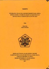Image of Penerapan nilai-nilai budhi pekerti  pada siswa Hindu di SDN-1 Tumbang Rahuyan kec.Rungan Hulu kab.Gunung Mas