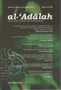 Image of Al-`Adalah ( Jurnal Kajian Keislaman dan Masyarakatan )